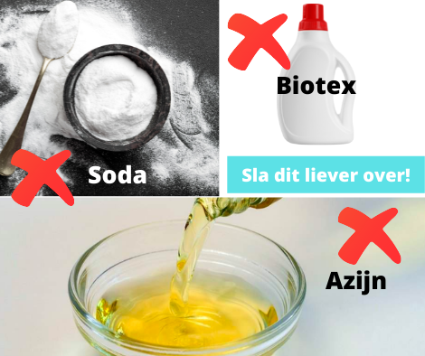 Tuintegels schoonmaken met biotex, soda of azijn